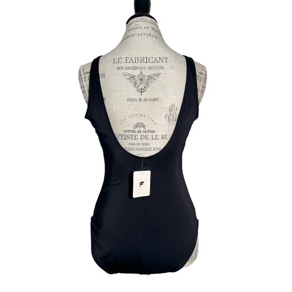 Fabletics | Women | Scoop Tie Back Shaping Black One Piece Swimsuit | Sz Large - Picture 4 of 15